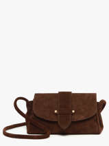 Shoulder Bag S Agnes Suede Leather Etrier Brown agnes EAGV205S
